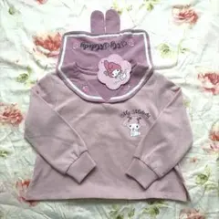 新品 マイメロディ セーラー襟 裏毛トレーナー 110センチ　サンリオ 耳付き