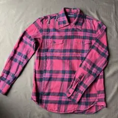 PHENOMENON チェックシャツ 赤×黒 サイズ40 L フック フランネル