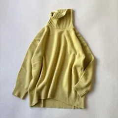 【美品】グリーンレーベル　ウールカシミヤ　タートルネックニット