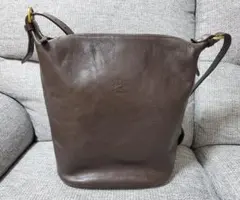 定番人気イルビゾンテ◎本革オールレザー ショルダーバッグ ダークブラウン