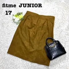 フィットミー　スエード調ミディ丈スカート　タイト　スリット　大きいサイズ　17号