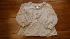 tete a tete ベージュ 花柄 七分袖チュニック　90cm