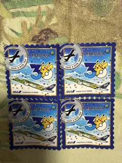 ANA ポケモンジェット 緑 30周年記念 ステッカー 4枚セット - メルカリ