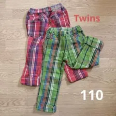 FO KIDS チェック柄ボトムス 110サイズ 2本セット