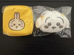 ちいかわ うさぎ　がまぐち リボン　刺繍スクエアミニポーチ　２個セット