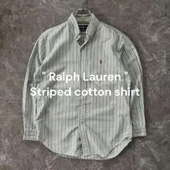 Ralph Lauren クラシックフィット ストライプ コットンシャツ M古着