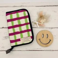 ラスト1点！☆ハンドメイド☆格子柄 母子手帳ケース マルチケース お薬手帳ケース