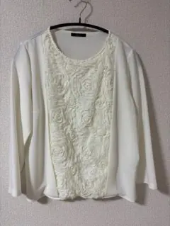 URBAN RESEARCH ROSSO フラワーレース 五分袖トップス