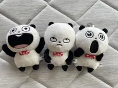 にしむらゆうじごきげんぱんだ カバンに付けられるぬいぐるみ 3体セット