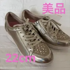 美品】サイズ23 厚底 6.5㌢ クライム シルバースニーカー 軽い - メルカリ
