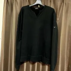 メンズCOMME CA ISM ブラック Vネック長袖カットソー