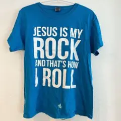 ギルダン 英字プリント 半袖Tシャツ クルーネック 【XS】 青 綿 デイリー