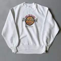 Hard Rock Cafe ラスベガス 刺繍ロゴスウェット ホワイト USA製