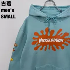 古着 NICKELODEON ニコロデオン パーカー プリント 海外アニメ水色S