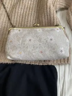 がま口ショルダーバッグ　西陣織