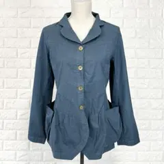 イオコムイオ【40】青緑 ジャケット 大きめポケット 春秋 羽織 カジュアル