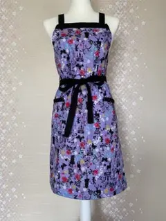 魔法使い　パープル　ハンドメイド エプロン