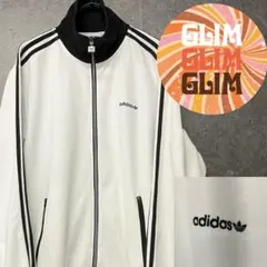 US古着◆アディダス トラックジャケット トレフォイル 刺繍ロゴ ホワイト