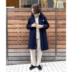 DANTON ネイビー フード付きコート