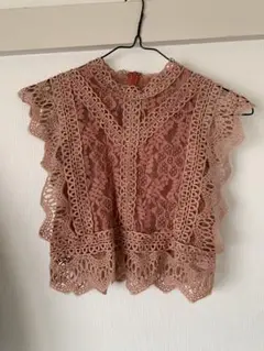 ピンク レース 後ろファスナー