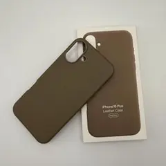 新品　純正互換品-iPhone16plus レザーケース ライトブラウン