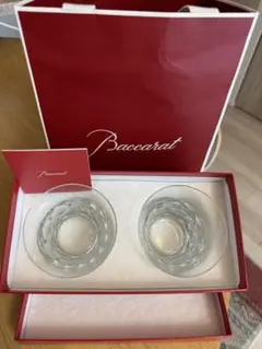 Baccarat カットクリスタルウイスキーグラス 2個セット