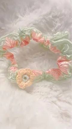 インド刺繍お花♡シュシュ猫首輪S子猫用のサムネイル