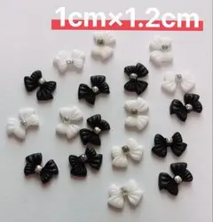 ネイルパーツ【7番ホワイト】20個リボン ぷっくり レジン アート 成人