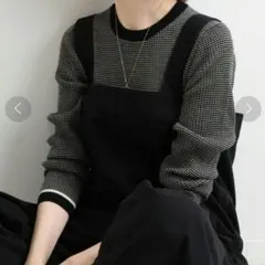 本日限定！【美品】IENA 6x3リブクルーネックプルオーバー ブラック