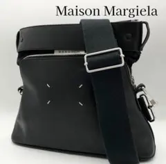 【極美品】メゾンマルジェラ　5ac　レザーナイロン切り替えショルダーバッグ 黒