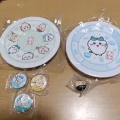 くら寿司　ちいかわ皿　ハチワレ　くりまんじゅうフィギュア　ちいかわ缶バッチ