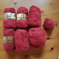 ハマナカ 毛糸　ハマナカツインモヘア　赤