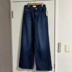 新品　H&M ダークブルーワイドレッグデニム 32/34, 38/40