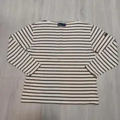 セントジェームス 長袖 Tシャツ ボーダー ホワイト　ブラウン フランス製 T3