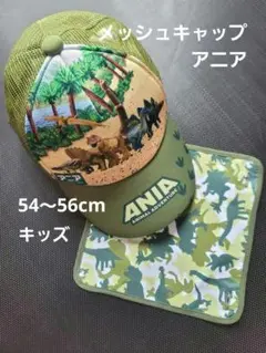 【美品】アニア メッシュ キャップ 帽子 夏 キッズ 緑色 男の子 54cmのサムネイル