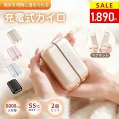 彩*菜様 充電式電気カイロ 分離式 8000mAh大容量 ハンドウォーマモバイル