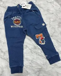 半額以下　新品　ミキハウス　ダブルビー　刺繍パンツ　90