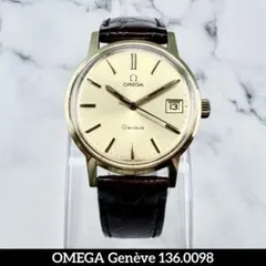 美麗／OH済】オメガ ジュネーブ 手巻き 135.041 新品高級リザード本革 