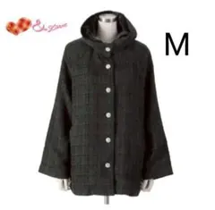 アンドラブ　ツイードコート　アウター　ブラック　キラキラ　ベロア素材　お洒落　Ｍ