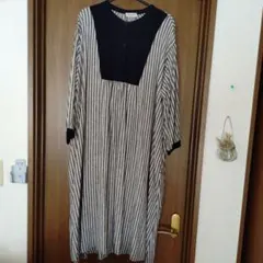 Samansa Mos2 ✨ストライプ 長袖ワンピース F✨