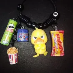 かわいい怒ったアヒルお菓子じゃらじゃらキーホルダー