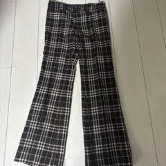 BURBERRY LONDON チェック柄ワイドパンツ　36 茶色