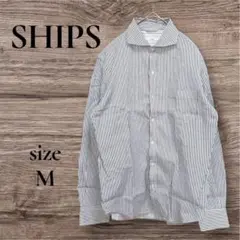 超美品♡ 【SHIPS シップス】長袖 シャツ (M) 青 ボーダー
