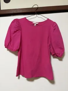 H&M パフスリーブ トップス ピンク Sサイズのサムネイル