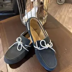Clarks デッキシューズ　 ネイビー ロープ付きモカシン