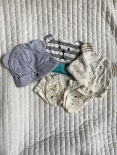 帽子　ベビー　ミトン　新生児　　5点セット　くま　SNOOPY スヌーピー