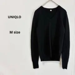 UNIQLO ユニクロ　エクストラファインメリノＶネックセーター　M ブラック