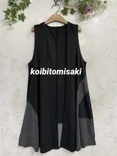 355新品koibitomisakiドットprint切り替えAラインジレ
