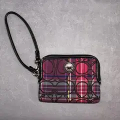 COACH コーチ リストレット ポーチ シグネチャー タータンチェック 00s