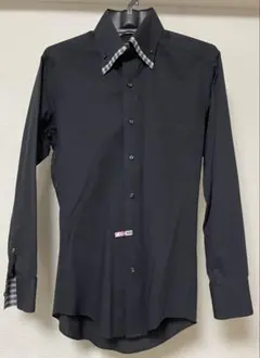黒　ドレスシャツ S-37 80美品　RESPECTNERO ワイシャツ　メンズ